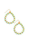 Boho Hoops Wood and Rubber Bead round Earrings