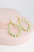 Boho Hoops Wood and Rubber Bead round Earrings
