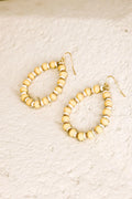 Boho Hoops Wood and Rubber Bead round Earrings