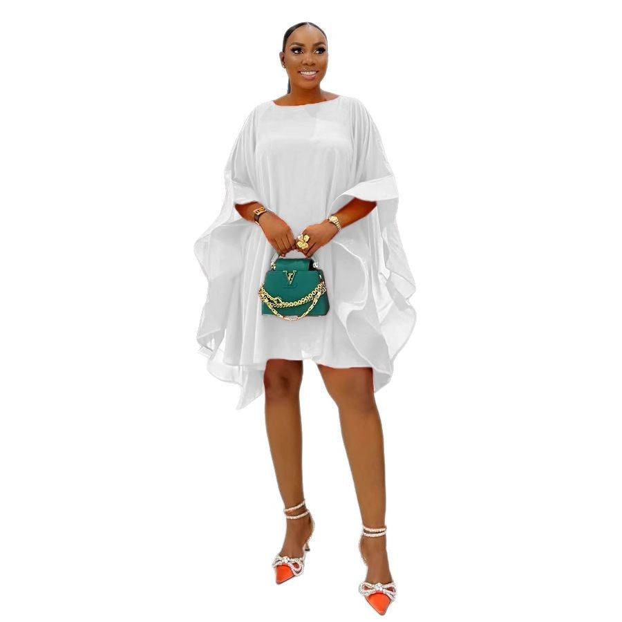 Chiffon Loose Front And Rear One-piece Cloak Dress