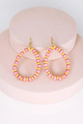 Boho Hoops Wood and Rubber Bead round Earrings